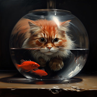 Cat and Fish Canvas